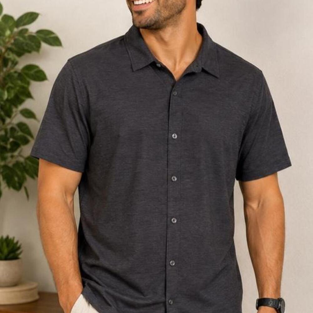 Mens charcoal gray short sleeve